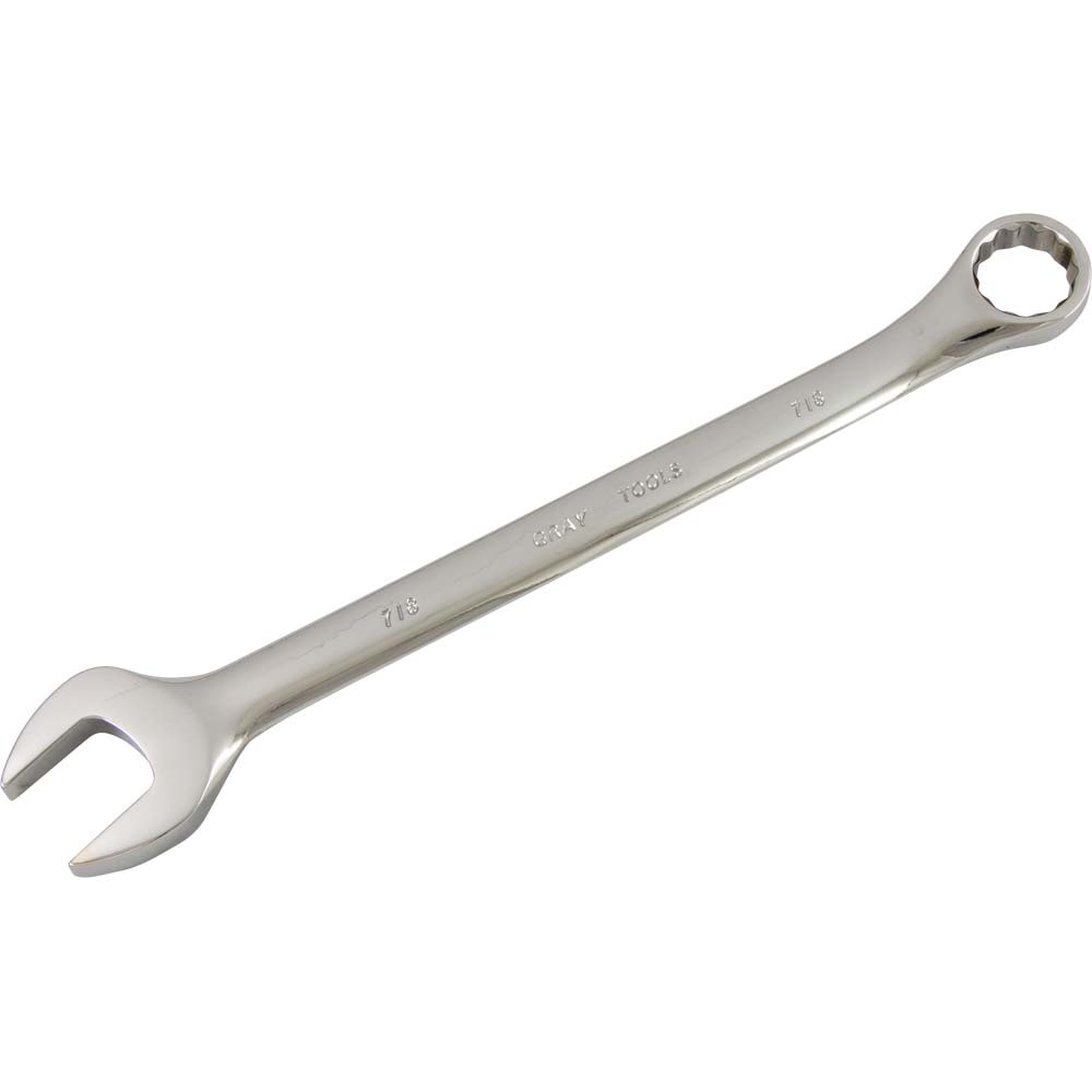 Combination Wrench 7/8&#34;, 12 Point, Mirror Chrome Finish