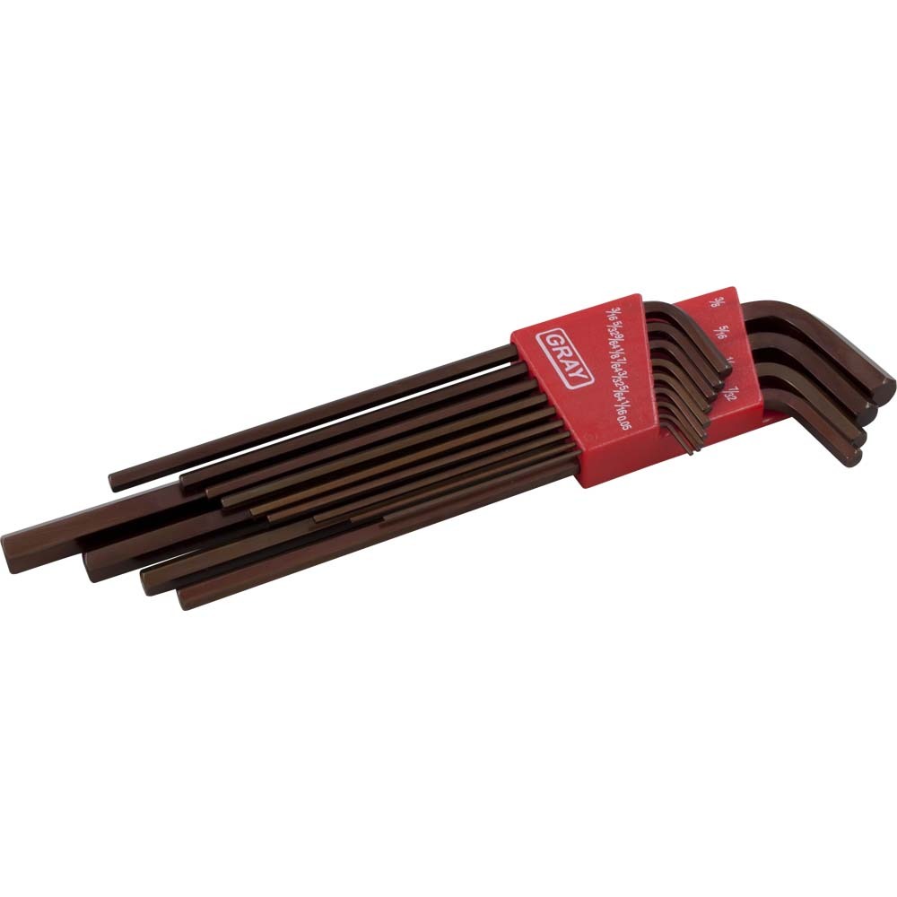 13 Piece SAE, Extra Long Arm S2 Hex Key Set, .050&#34; - 3/8&#34;