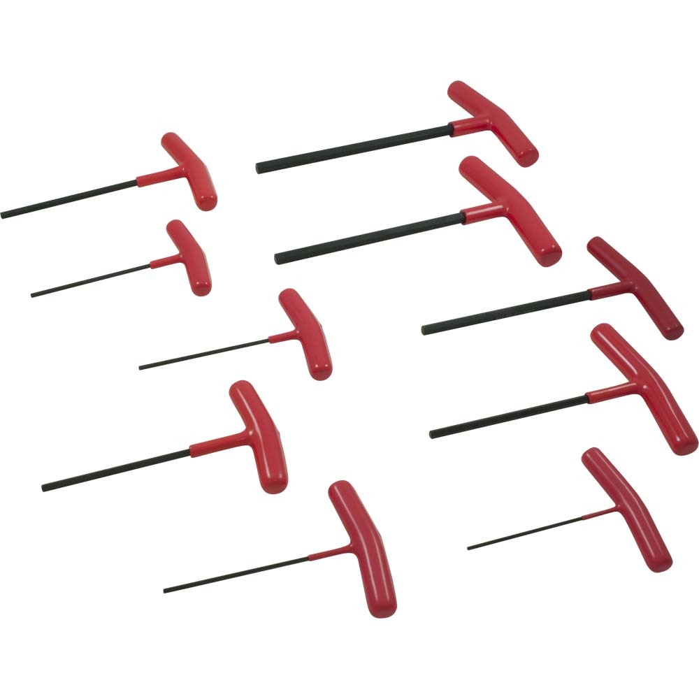 10 Piece SAE, T-handle Hex Key Set, 3/32&#34; - 3/8&#34;