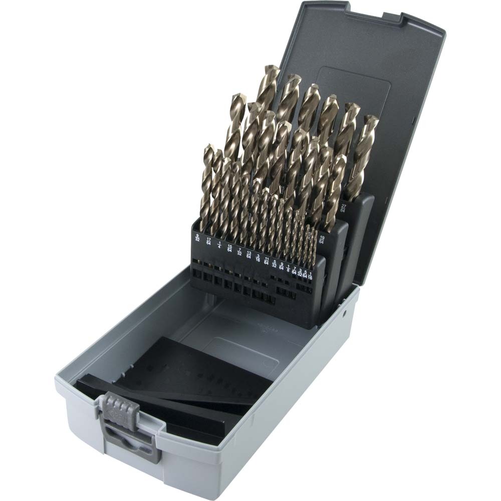 29 Piece SAE Colbalt, High-Speed Steel Drill Bit Set, 1/16&#34; - 1/2&#34;