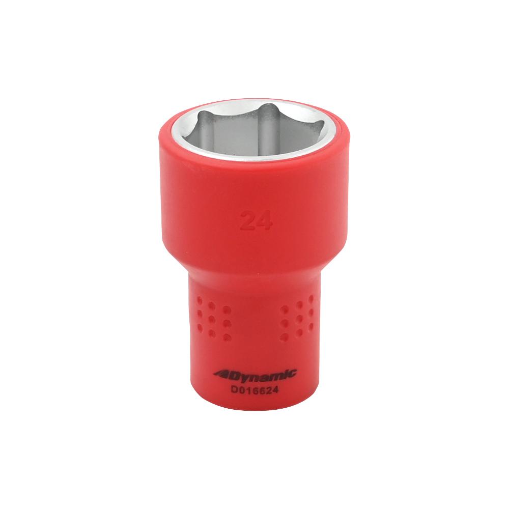 Insulated 1/2&#39;&#39; Drive 24mm, 6 Point Standard Length Socket, 1000V Insulated