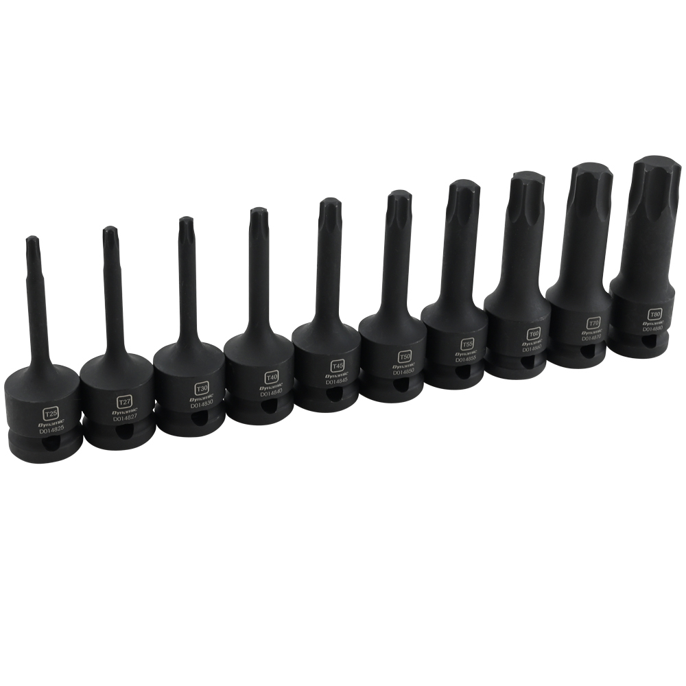 1/2&#34; Drive 10 Piece Torx Hex Head Bit Impact Socket Set