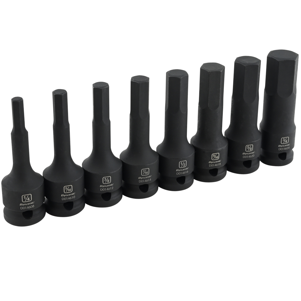 1/2&#34; Drive 8 Piece SAE Hex Head Bit Impact Socket Set
