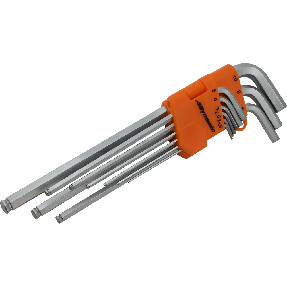 9 Piece Metric Extra Long Hex Key Set, 1.5mm - 10mm