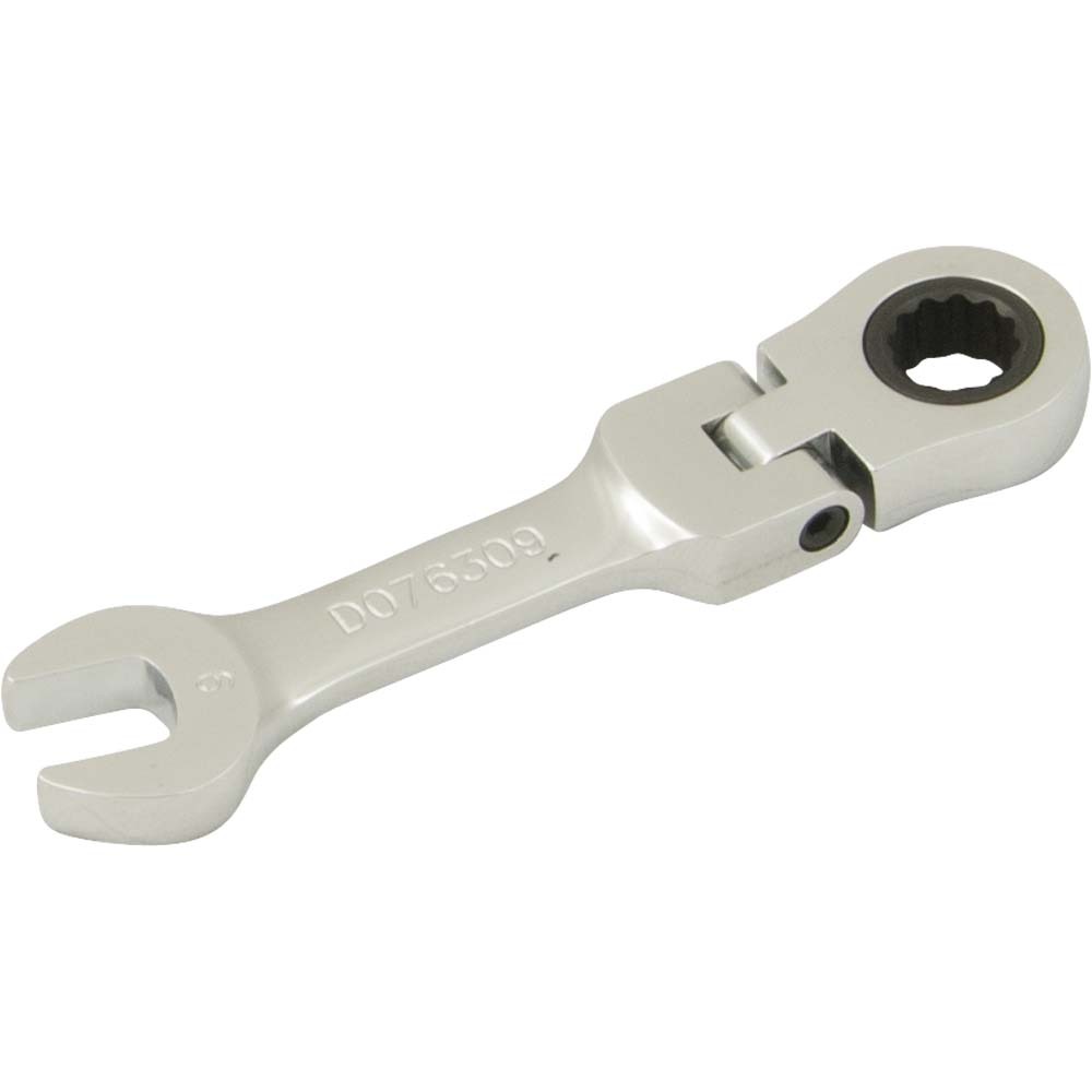9mm Stubby Flex Head Ratcheting Wrench