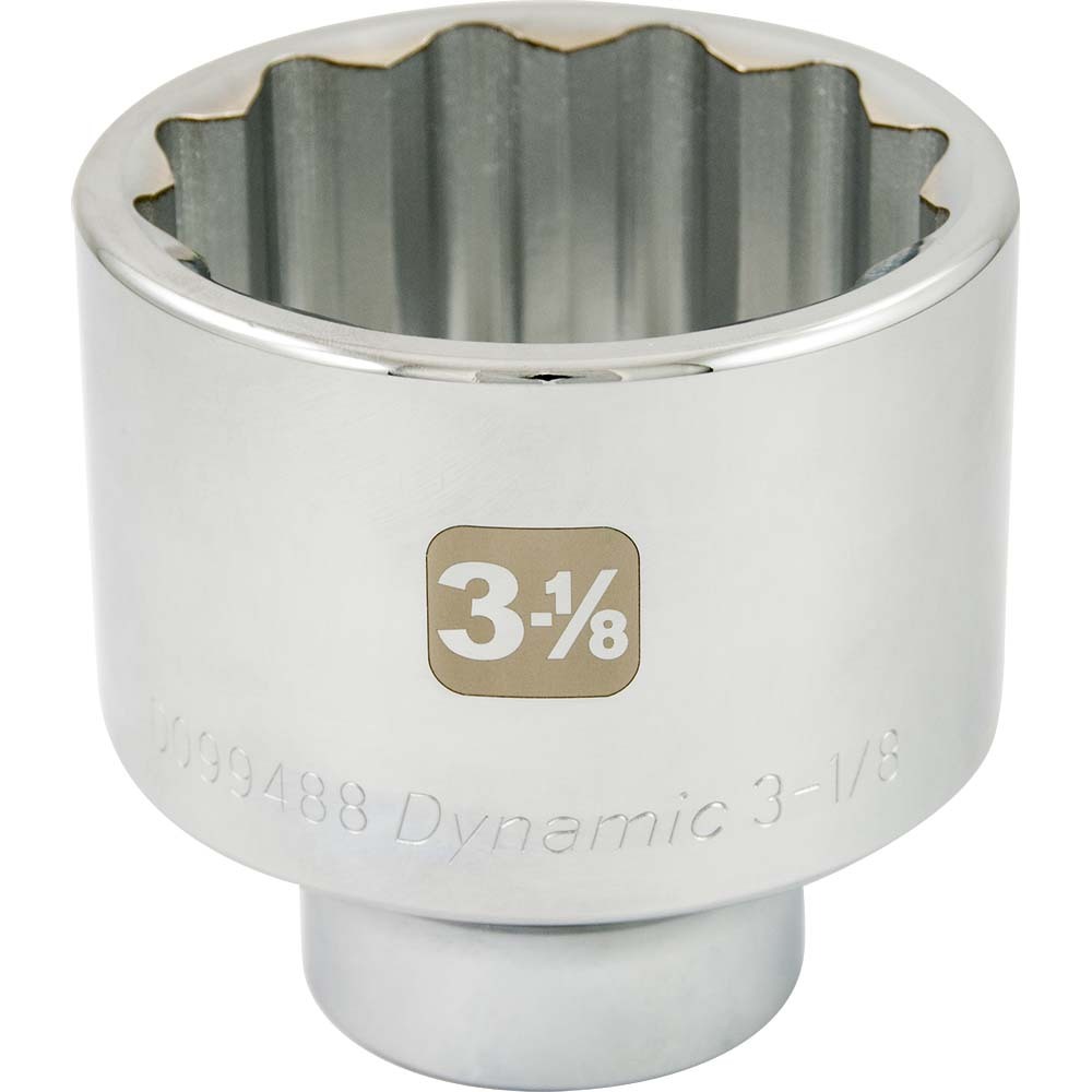 3 1/8&#34; X 1&#34; Drive, 12 Point Standard Length, Chrome Socket