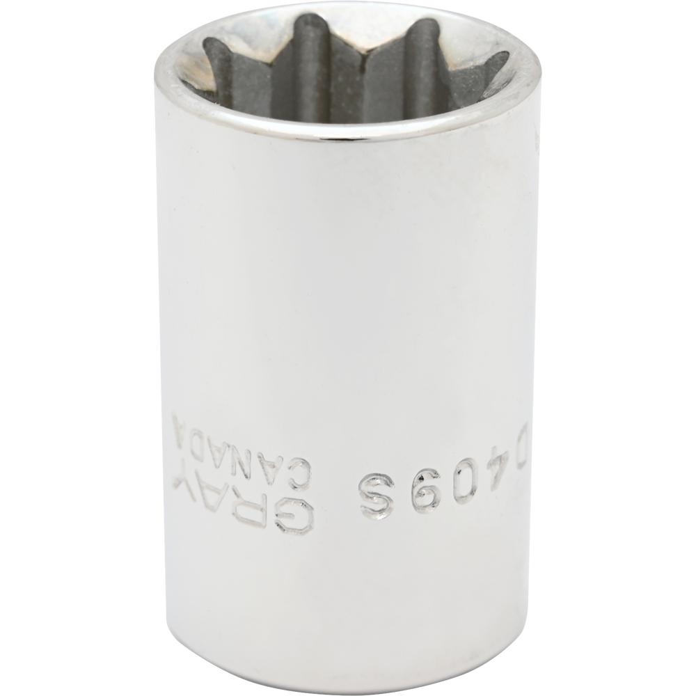9/16&#34; X 1/2&#34; Drive, 8 Point Standard Length, Chrome Finish Socket