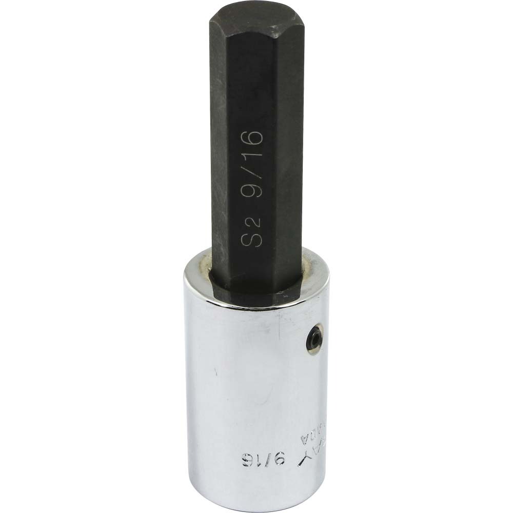 9/16&#34; X 1/2&#34; Drive, Standard Length Hex Head, Chrome Finish Socket
