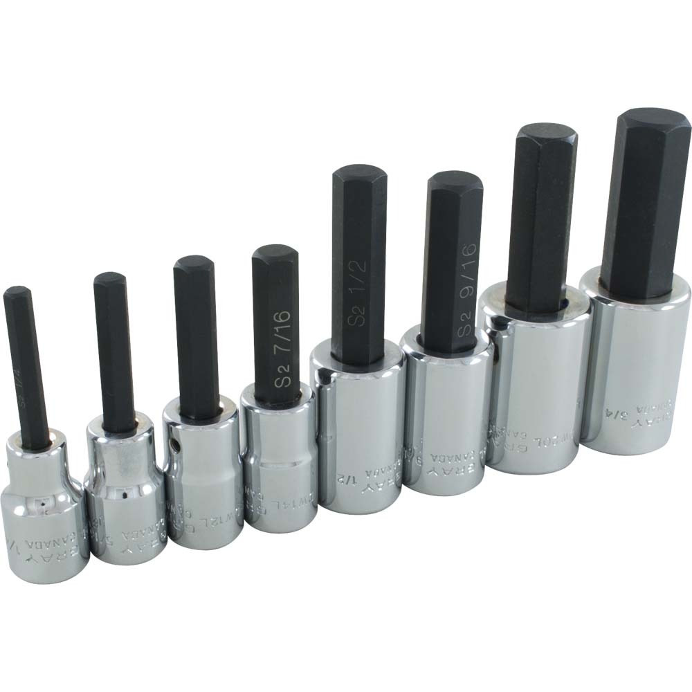 8 Piece 1/2&#34; Drive SAE, Hex Head Chrome Socket Set, 1/4&#34; - 3/4&#34;