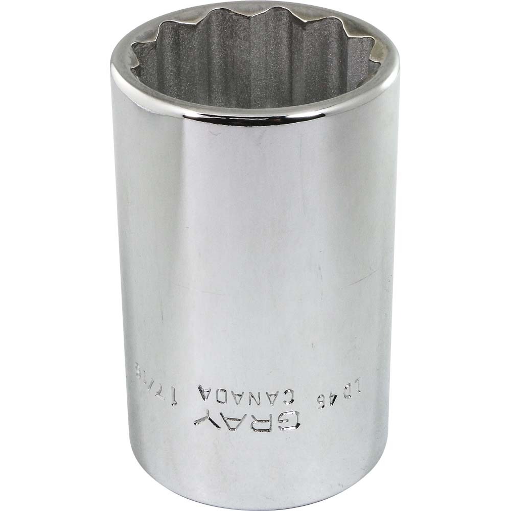 1-7/16&#34; X 1/2&#34; Drive, 12 Point Deep Length, Chrome Finish Socket