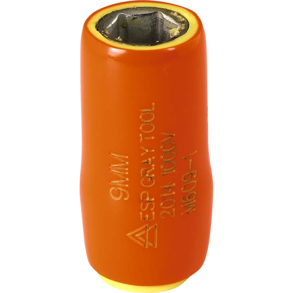 9mm X 1/4&#34; Drive, 6 Point Standard Length Socket, 1000V Insulated