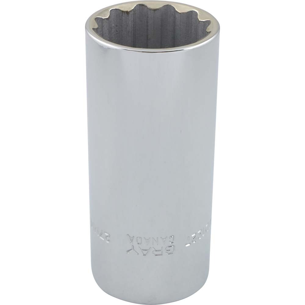 27mm X 1/2&#34; Drive 12 Point, Deep Length, Chrome Finish Socket