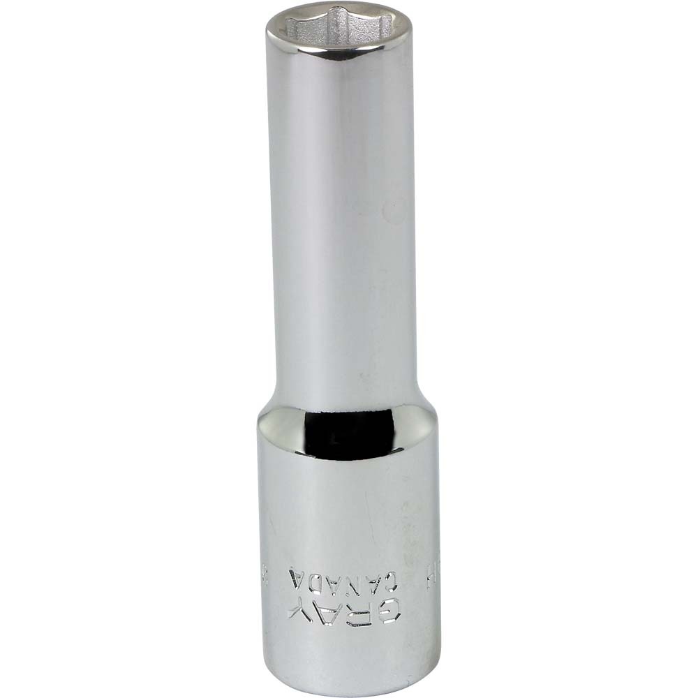 9mm X 3/8&#34; Drive, 6 Point Deep Length, Chrome Finish Socket