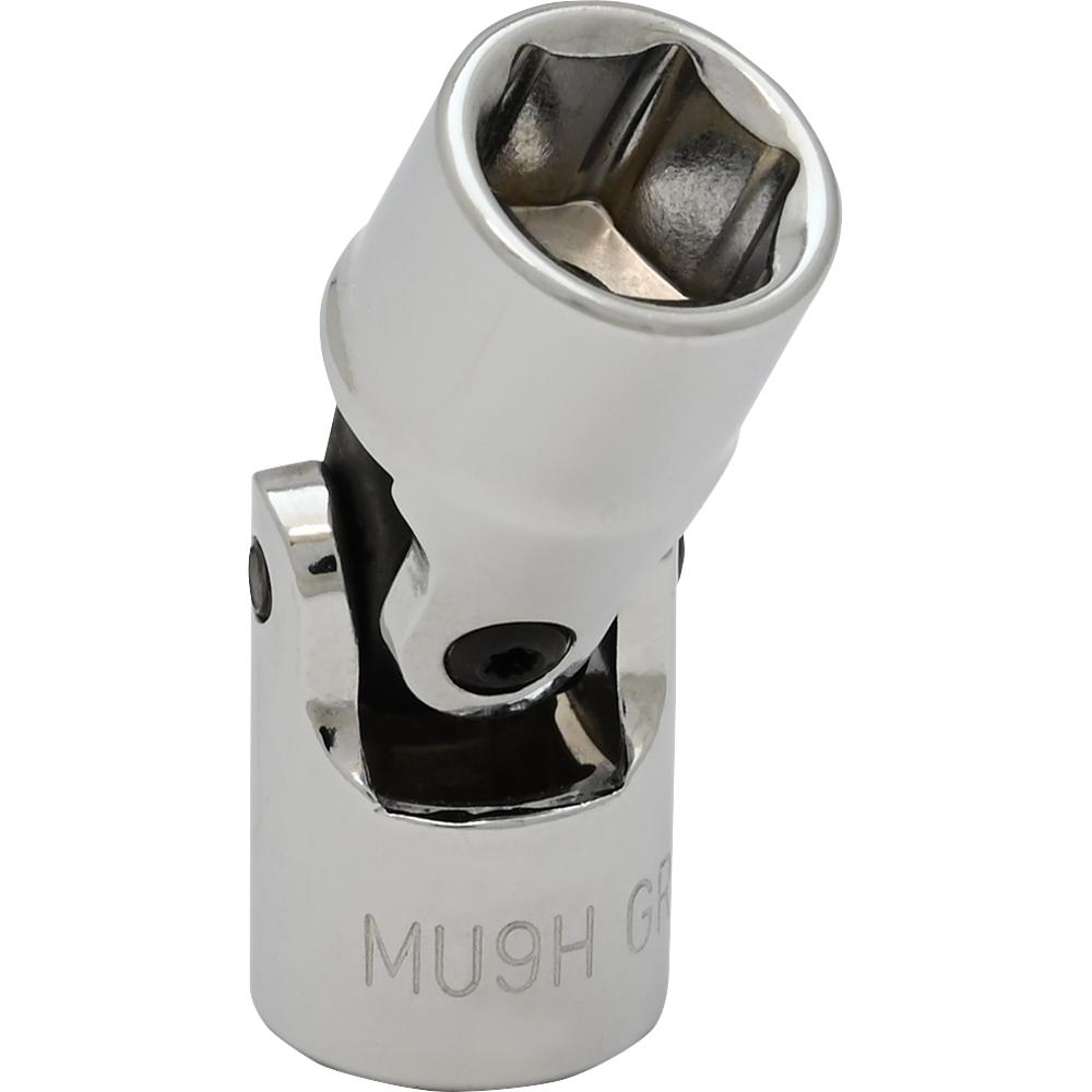 9mm X 1/4&#34; Drive, 6 Point Standard Length, Universal Joint Socket, Chrome Finish