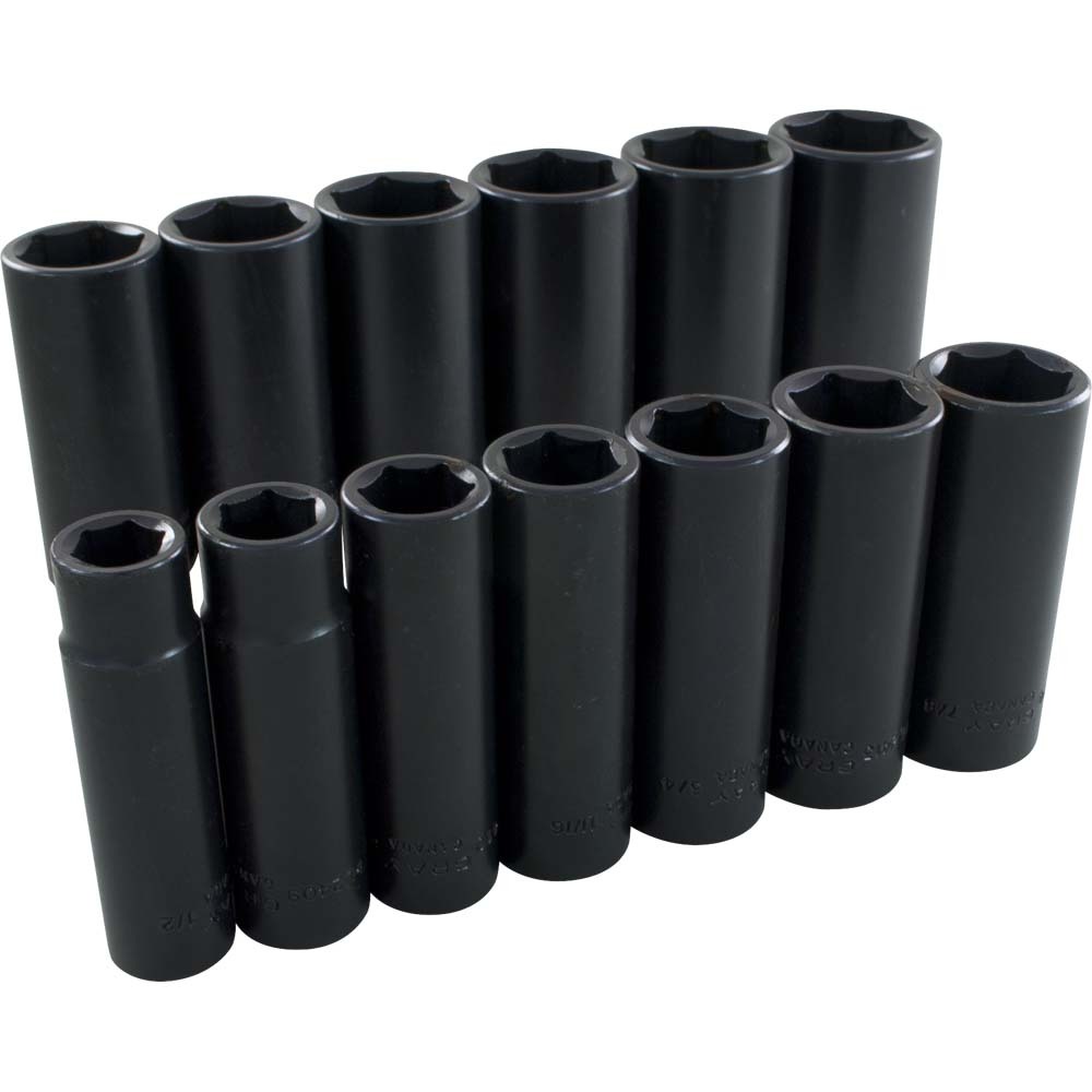 13 Piece 1/2&#34; Drive 6 Point SAE, Deep Impact Socket Set, 1/2&#34; - 1-1/4&#34;