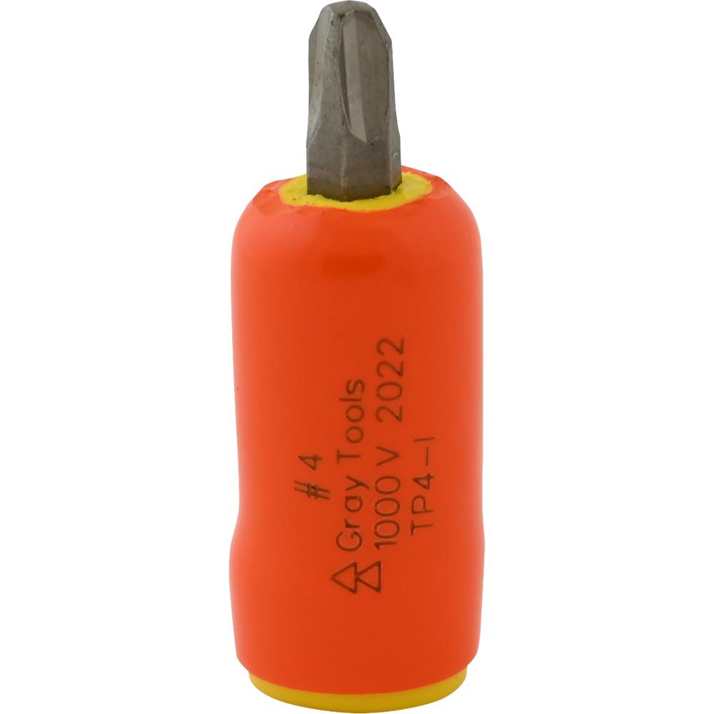 No. 4 X 3/8&#34; Drive Standard Length Phillips Head, 1000V Insulated Socket
