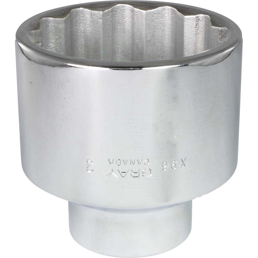 3&#34; X 1&#34; Drive 12 Point, Standard Length, Chrome Finish Socket