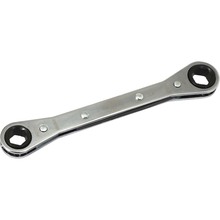 Gray Tools 5002 - 3/8" X 7/16" 6 Point, Flat Ratcheting Box Wrench, Mirror Chrome Finish
