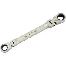 Gray Tools 541820 - 9/16" X 5/8" Double Box End, Flex Head Ratcheting Wrench, Stainless Steel Finish