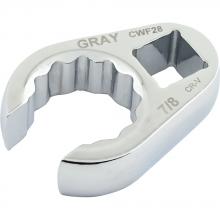 Gray Tools CWF28 - 1/2" Drive, 7/8" Flare Nut Crow Foot Wrench, Chrome Finish