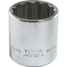 Gray Tools M1236 - 36mm X 1/2" Drive, 12 Point Standard Length, Chrome Finish Socket