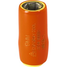 Gray Tools M609-I - 9mm X 1/4" Drive, 6 Point Standard Length Socket, 1000V Insulated