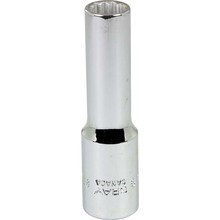 Gray Tools MTL9 - 9mm X 3/8" Drive, 12 Point Deep Length, Chrome Finish Socket