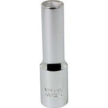 Gray Tools MTL9H - 9mm X 3/8" Drive, 6 Point Deep Length, Chrome Finish Socket