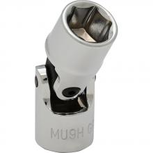 Gray Tools MU9H - 9mm X 1/4" Drive, 6 Point Standard Length, Universal Joint Socket, Chrome Finish