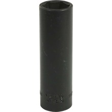 Gray Tools PL2218 - 9/16" X 3/8" Drive, 6 Point Deep Length, Black Impact Socket