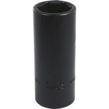 Gray Tools PL2414 - 7/8" X 1/2" Drive, 6 Point Deep Length, Black Impact Socket