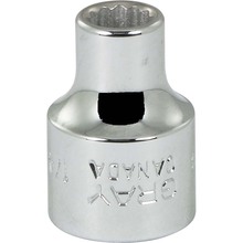 Gray Tools T8 - 1/4" X 3/8" Drive, 12 Point Standard Length, Chrome Finish Socket
