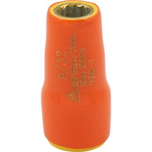 Gray Tools V109-I - 9/32" X 1/4" Drive 12 Point, Standard Length Socket, 1000V Insulated