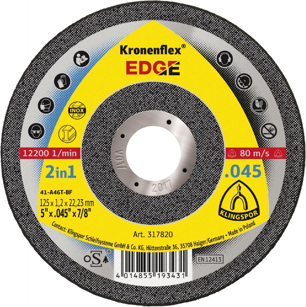 EDGE cutting-off wheels, 5 x .045 x 7/8 Inch flat