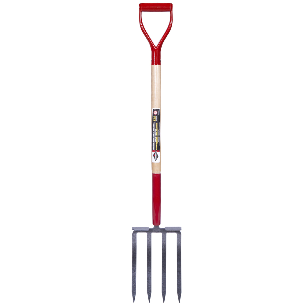 Spading fork, 4 tines/11&#34;, wood handle, dh, Garant Pro