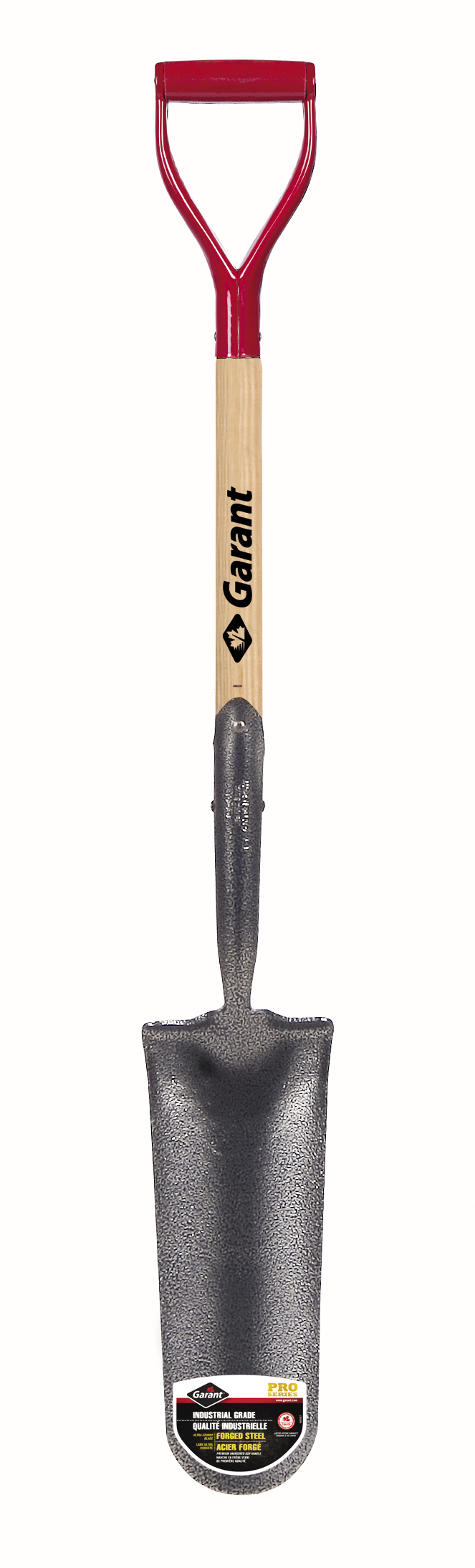 Drain spade 14&#34;, wood handle, dh