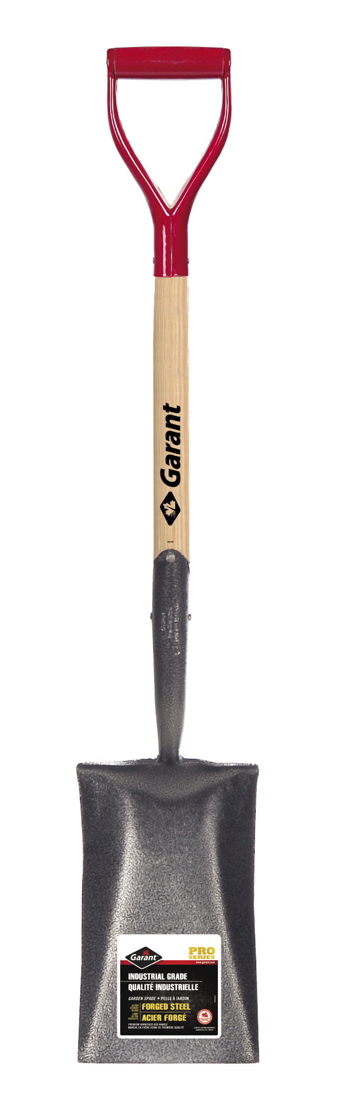Garden spade, forged, turnd step, wood handle, dh, Garant Pro