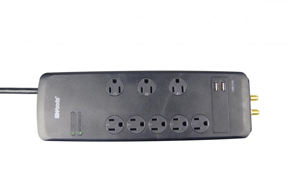 SURGE- PROTECTOR 8-OUT COAX USB 3540J 6&#39;