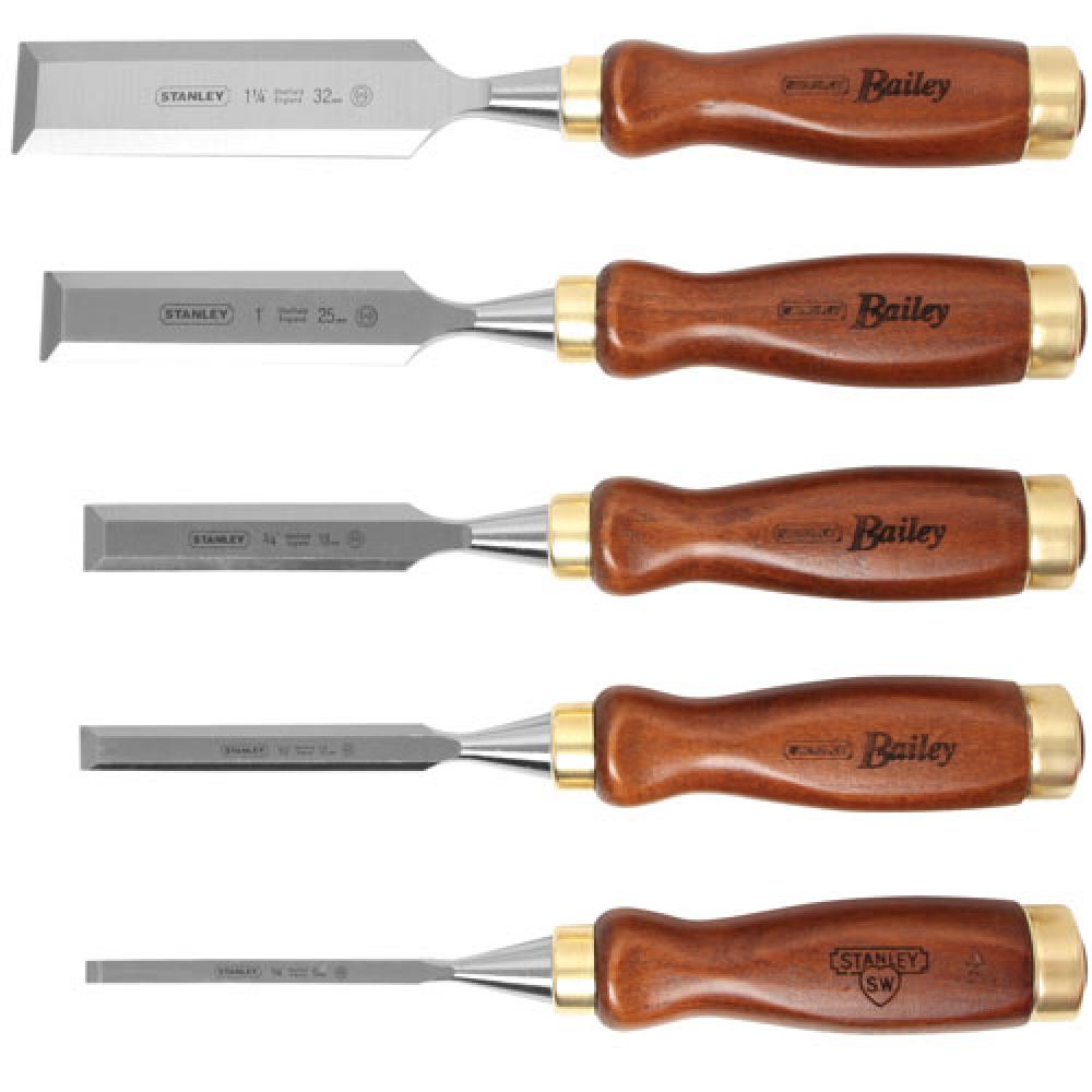 5 pc Bailey(R) Chisel Set with Leather Pouch