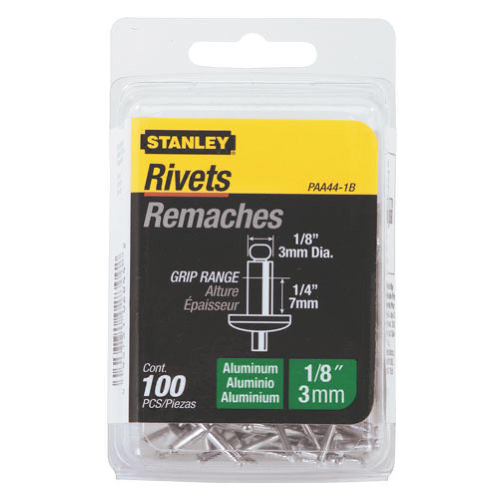 100 pk 1/8 in x 1/4 in Aluminum Rivets