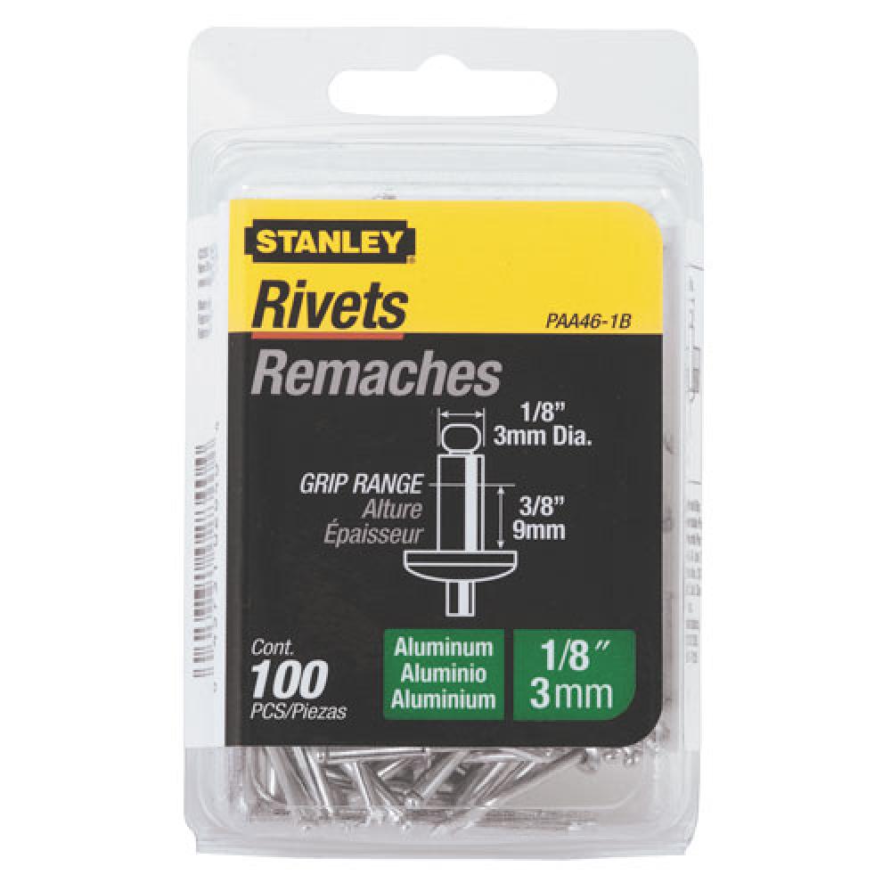 100 pk 1/8 in x 3/8 in Aluminum Rivets