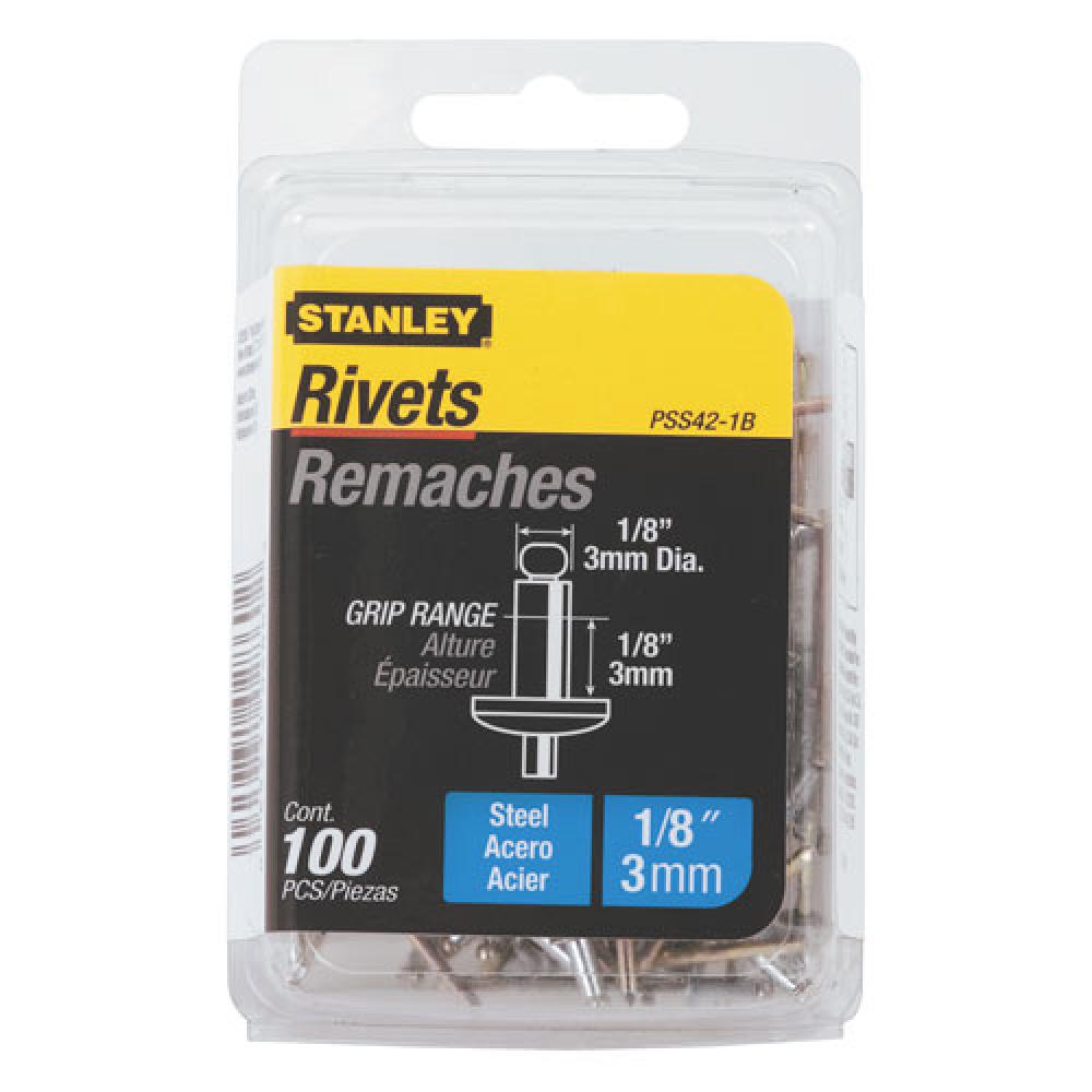 100 pk 1/8 in x 1/8 in Steel Rivets
