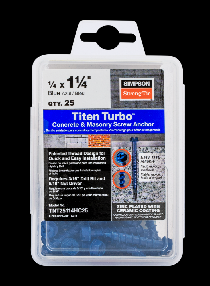 Titen Turbo™ - 1/4 in. x 1-1/4 in. Hex-Head Concrete and Masonry Screw, Blue (100-Qty)