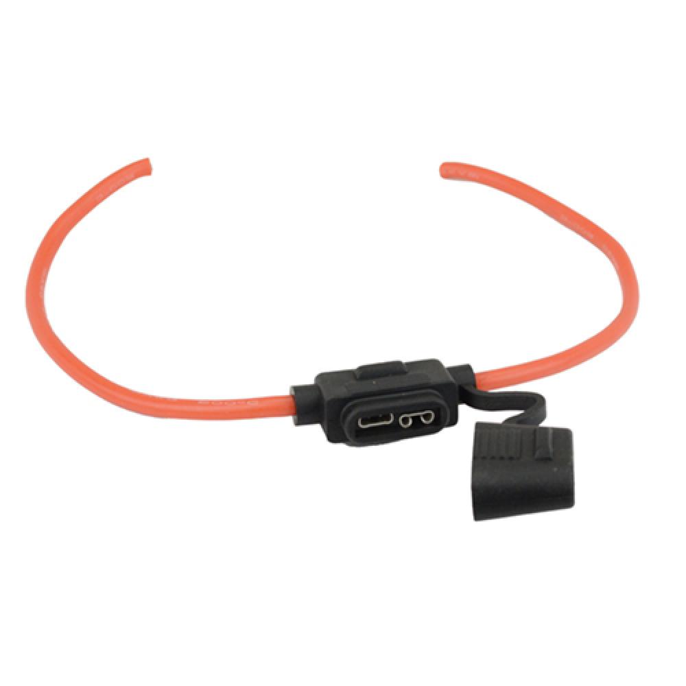 FUSE HOLDER INLINE 80VDC STD BLADE 12GA RED/BLACK C/W COVER