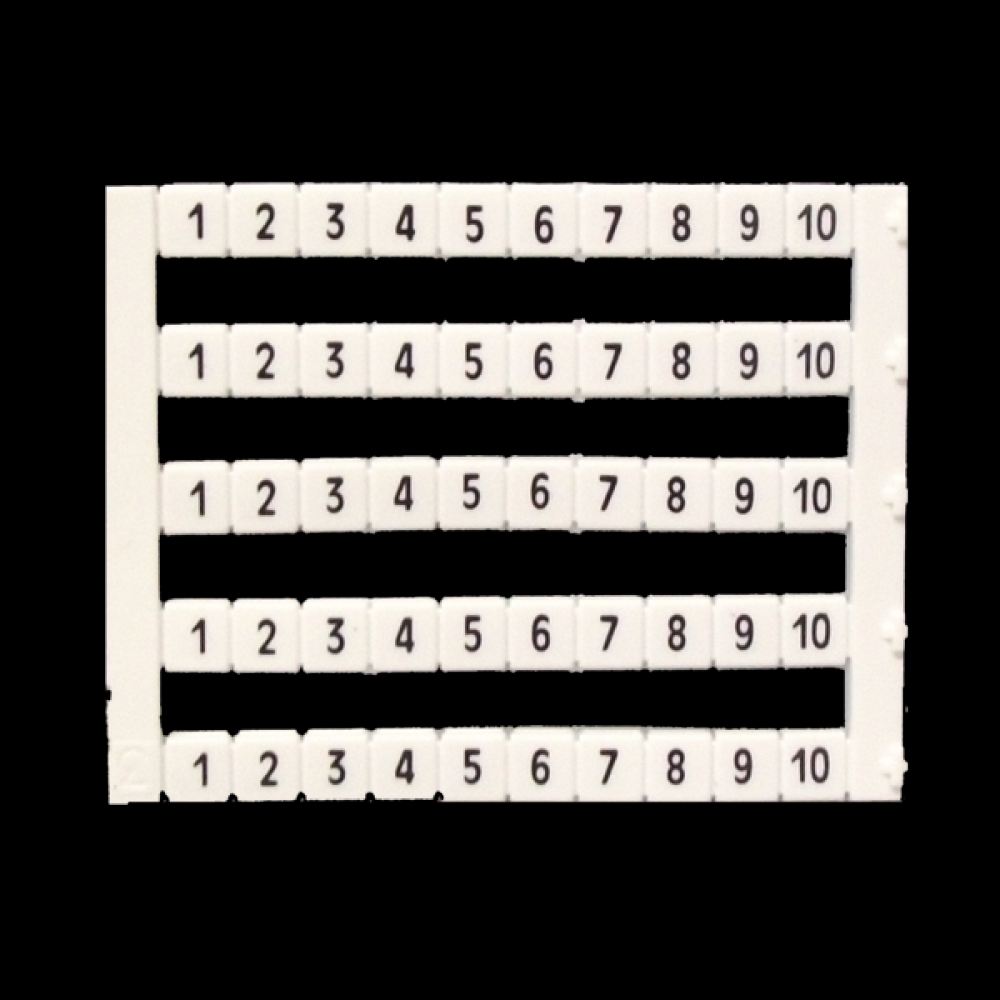 MARKER 5x5mm, 1 TO 10,PRINTED,WHITE