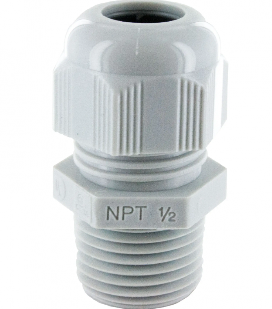 DOME CONN 1/2INCH NPT .39-.56INCH GREY