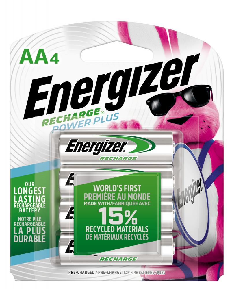 Energizer Power Plus Rechargeable AA Batteries (4 Pack), Double A Batteries