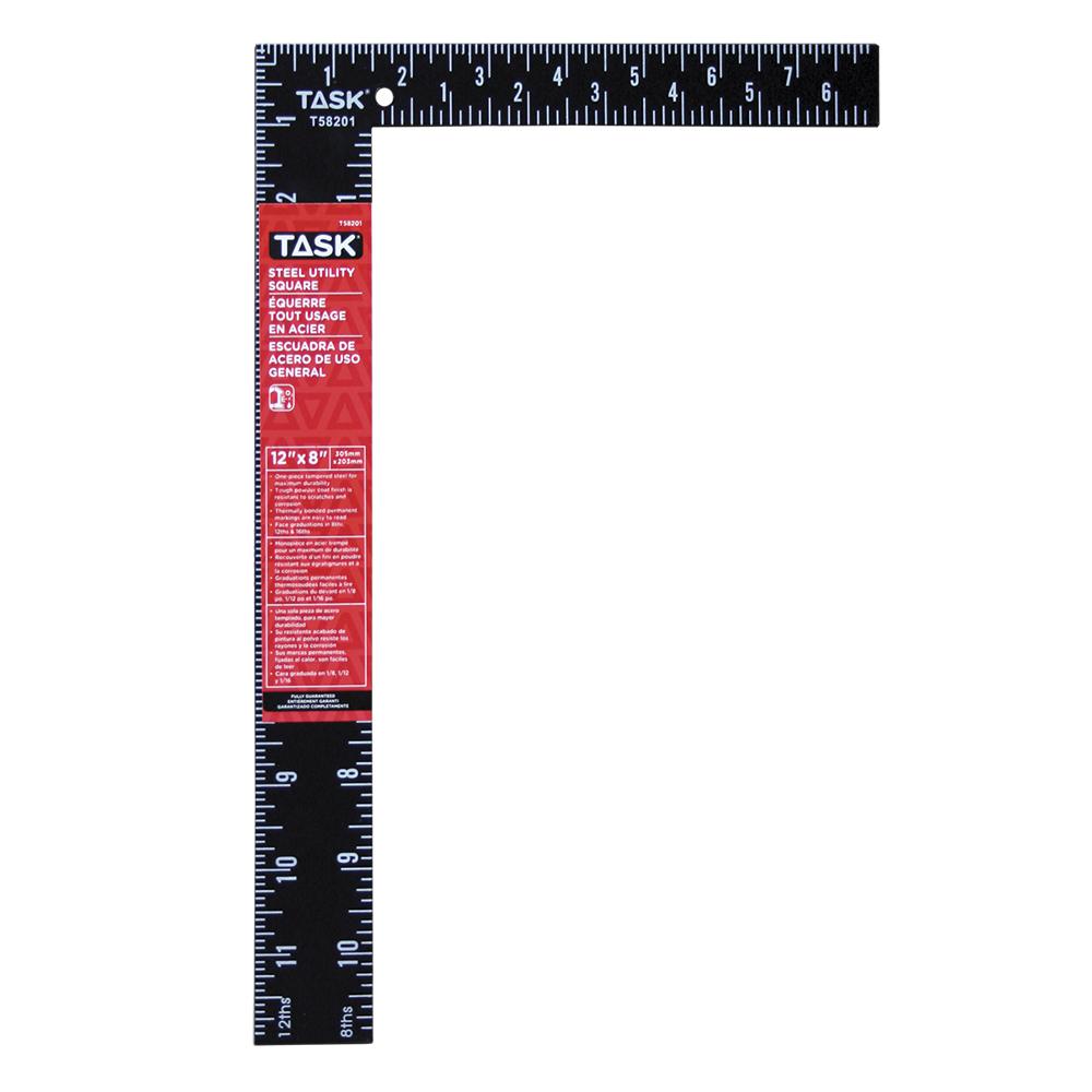 12&#34; Steel Utility Square (White on Black)