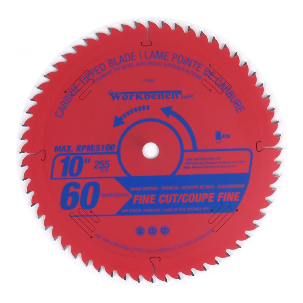 Carbide Tipped Saw Blade ATB Fine Cut 10in (255mm) 60T 5100RPM