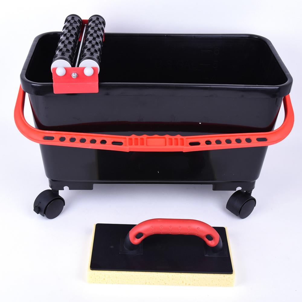 Grout Cleaning Bucket  Kit 24L Twin-Roller & Hydra Sponge Float